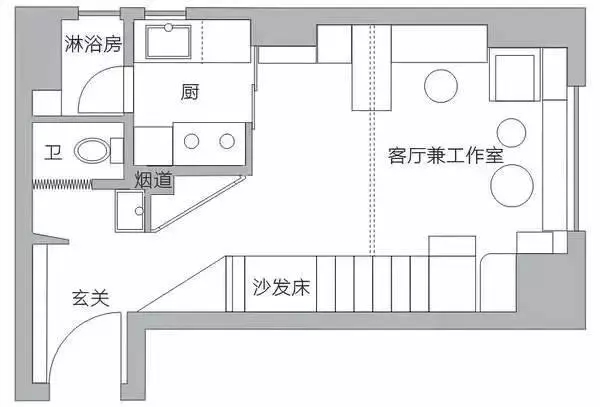 舊房改造后第一層室內(nèi)平面圖